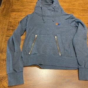 AVIATOR NATION women’s XS navy Ninja pullover hoodie. Broken zipper pulls
